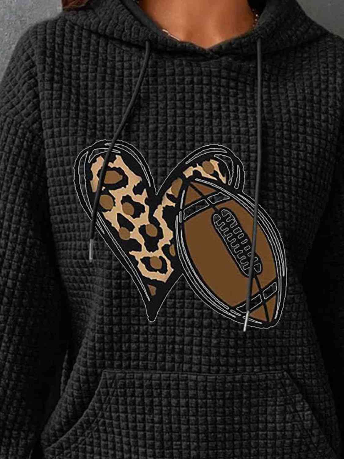 Heart & Football Graphic Hoodie  Krazy Heart Designs Boutique   