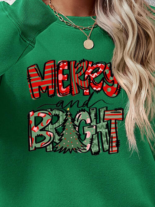 MERRY AND BRIGHT Long Sleeve Sweatshirt (9 Colors)  Krazy Heart Designs Boutique   