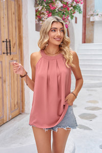 Grecian Neck Sleeveless Top Shirts & Tops Krazy Heart Designs Boutique Coral S 