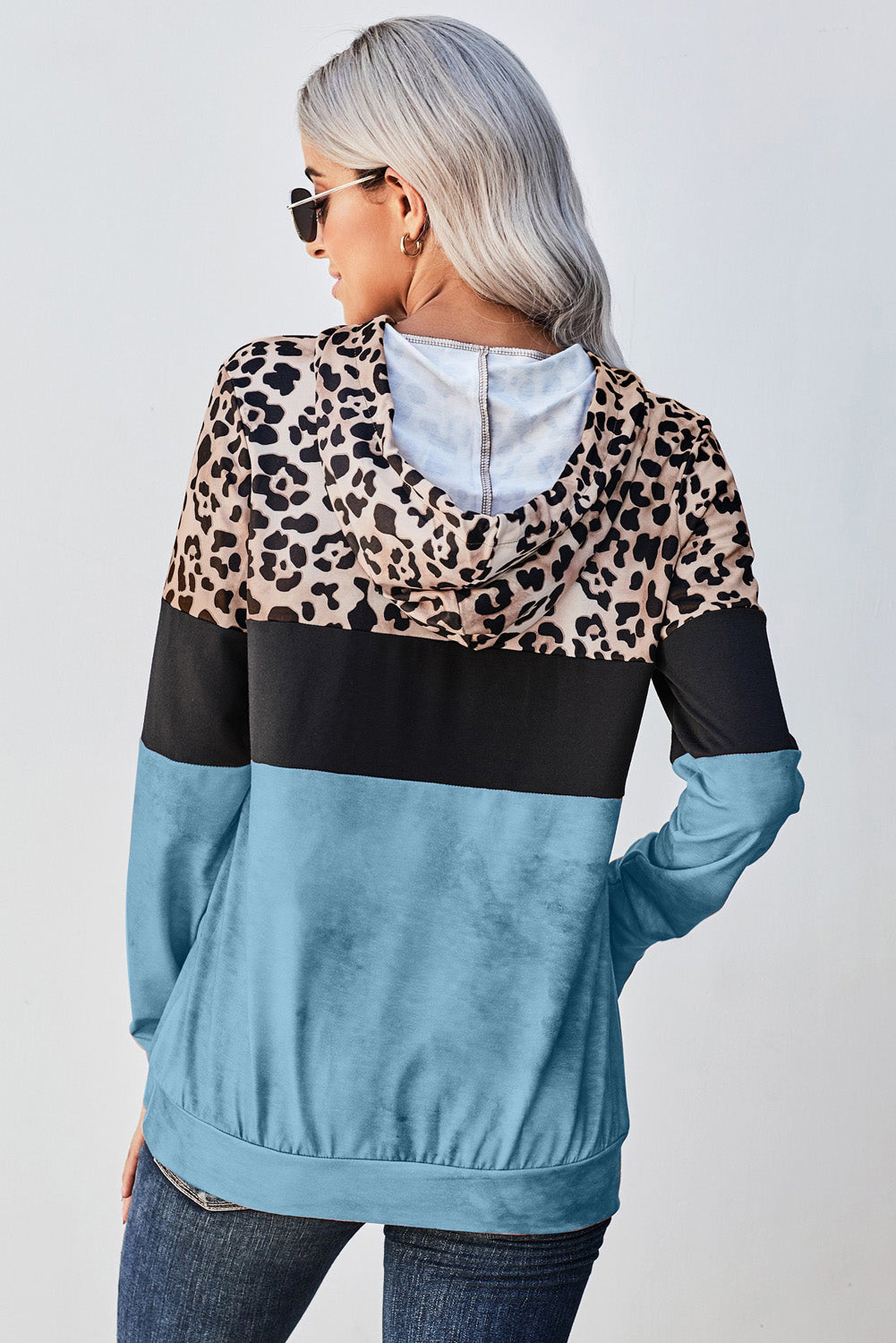 Leopard Color Block Hoodie (5 Colors)  Krazy Heart Designs Boutique   