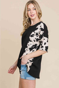 BOMBOM Rodeo Love Ribbed Animal Contrast Tee  Krazy Heart Designs Boutique   