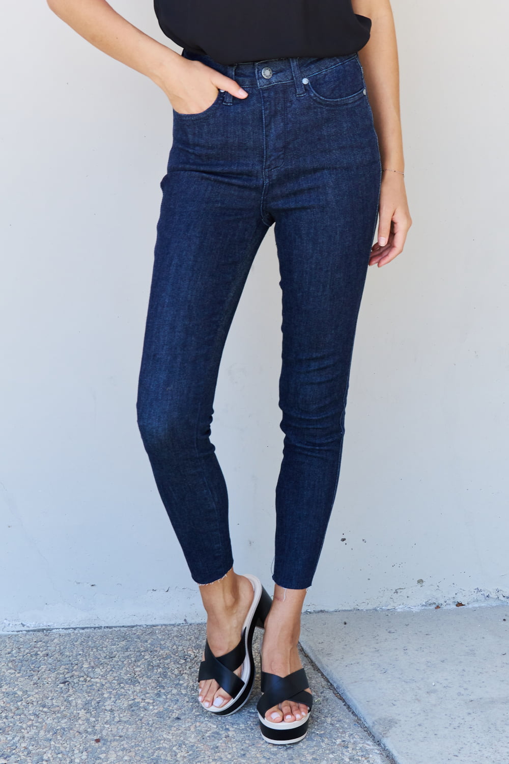 Judy Blue Esme Full Size Tummy Control High Waist Skinny Jeans  Krazy Heart Designs Boutique Dark 0(24) 