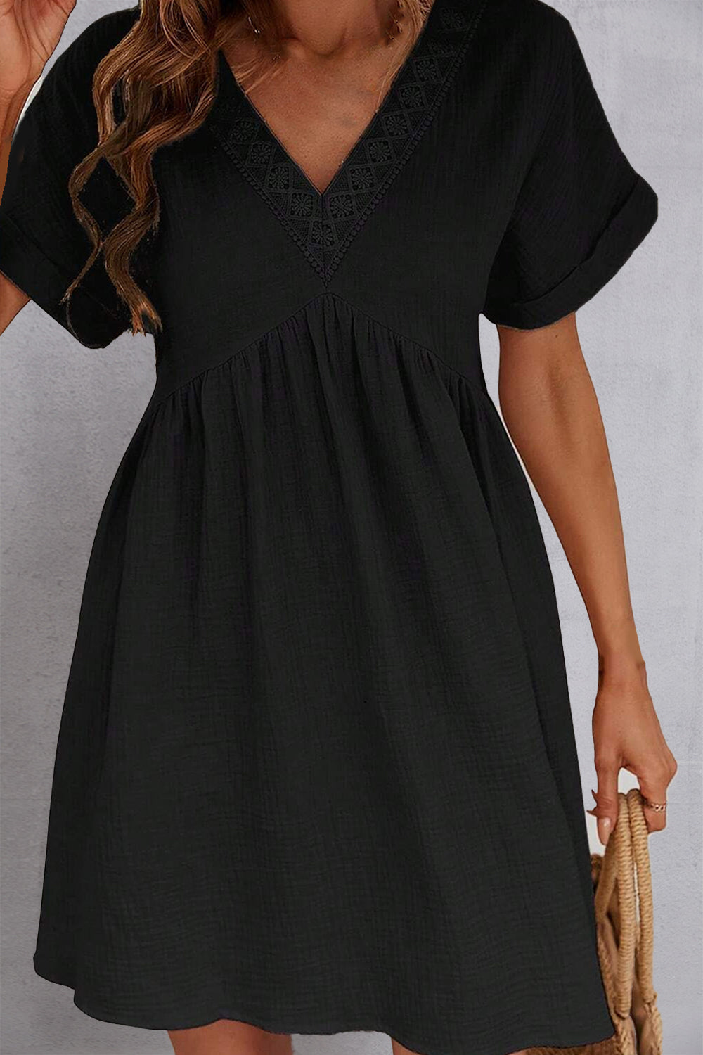 Casual V-Neck Short Sleeve Dress (2 Colors) Dress Krazy Heart Designs Boutique   