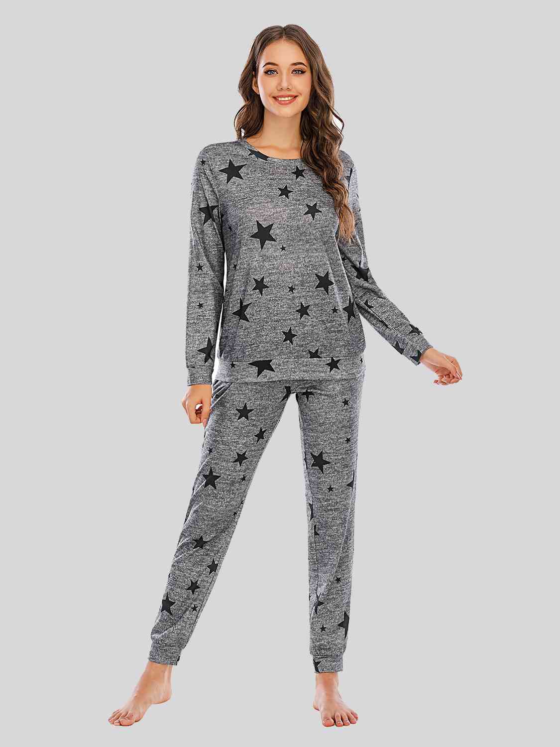 Star Top and Pants Lounge Set (4 Colors) Loungewear Krazy Heart Designs Boutique Charcoal S 