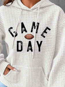 Full Size GAME DAY Graphic Drawstring Hoodie (3 Colors)  Krazy Heart Designs Boutique   