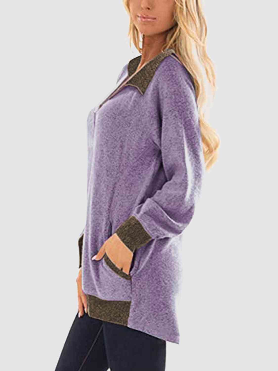 Casual Half Zip Sweatshirt with Pockets (3 Colors)  Krazy Heart Designs Boutique   