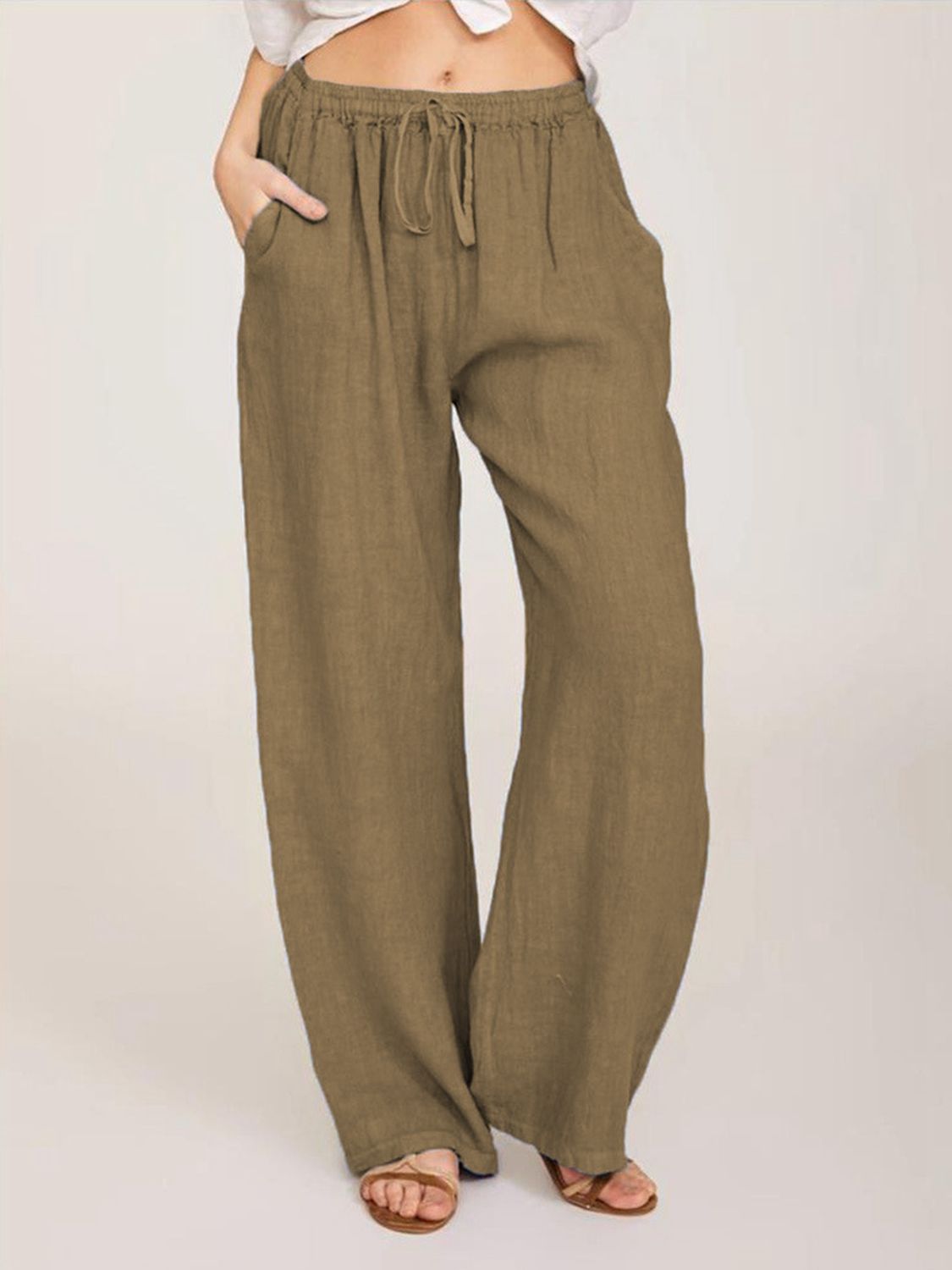 Full Size Long Pants  Krazy Heart Designs Boutique Taupe S 