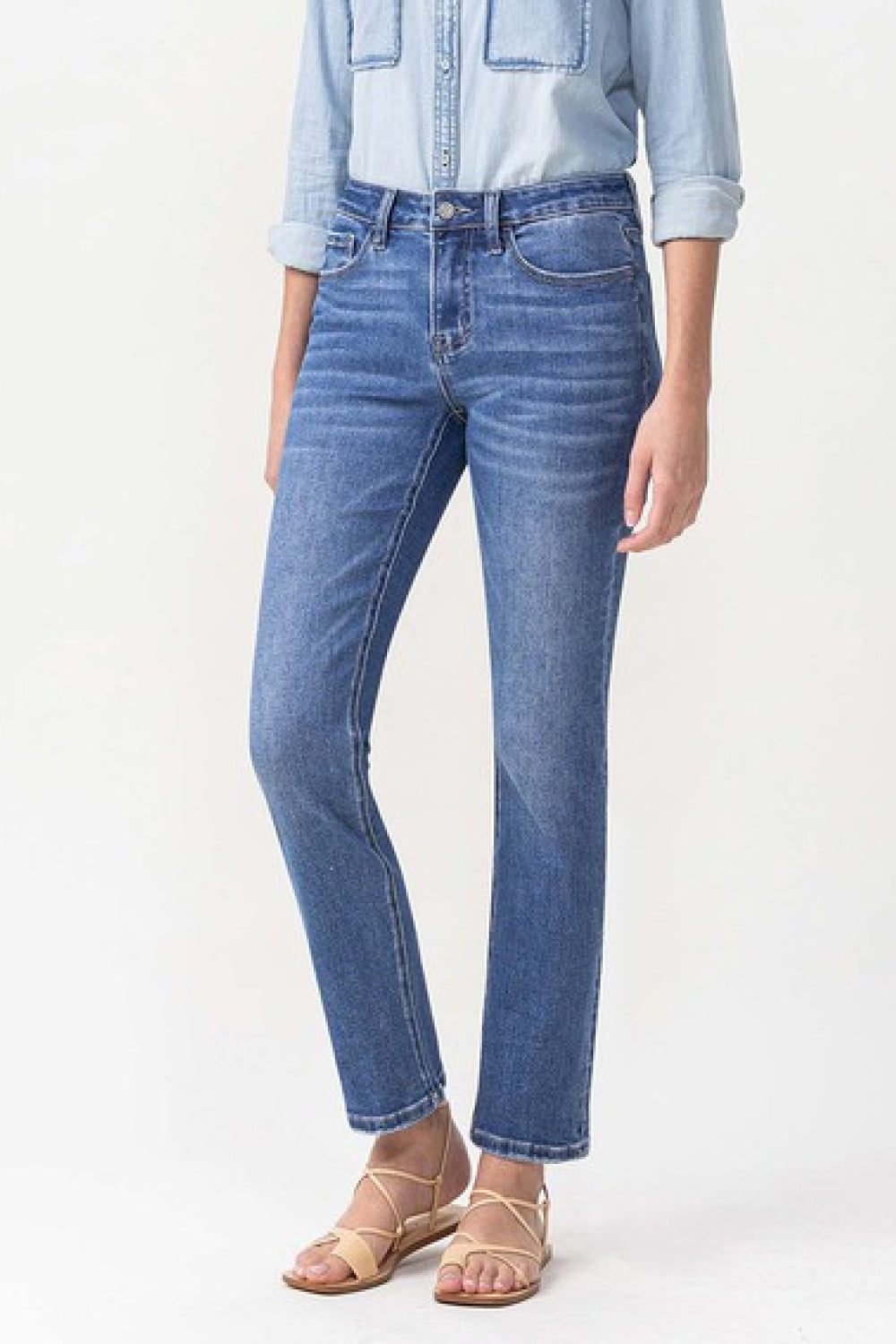 Lovervet Full Size Maggie Midrise Slim Ankle Straight Jeans  Krazy Heart Designs Boutique   