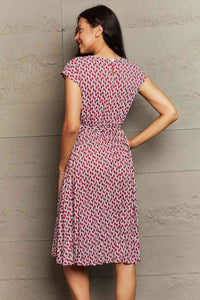 All Over Print Round Neck Tie Waist Dress (2 Colors)  Krazy Heart Designs Boutique   