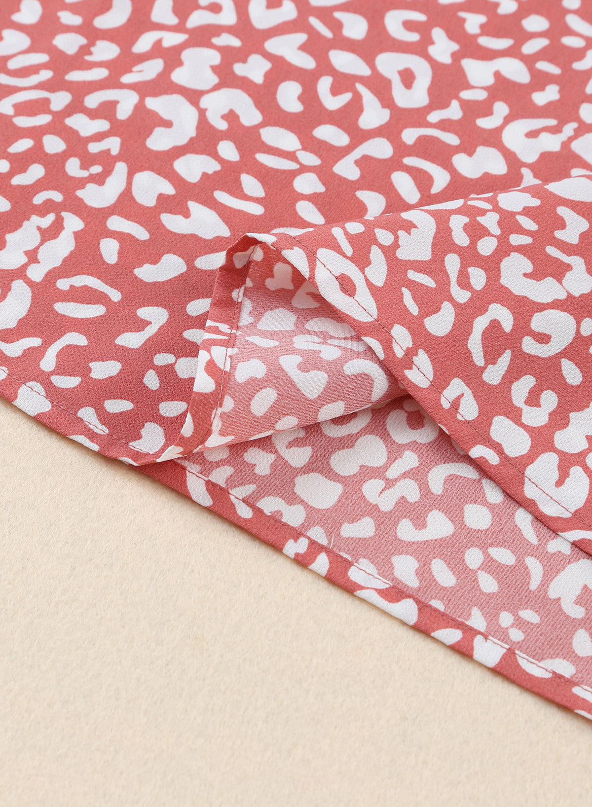 Leopard Print Round Neck Frill Trim Blouse (2 Colors)  Krazy Heart Designs Boutique   