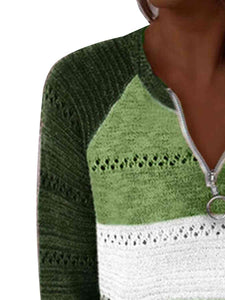 Color Block Half Zip Sweater (4 Colors) Shirts & Tops Krazy Heart Designs Boutique   
