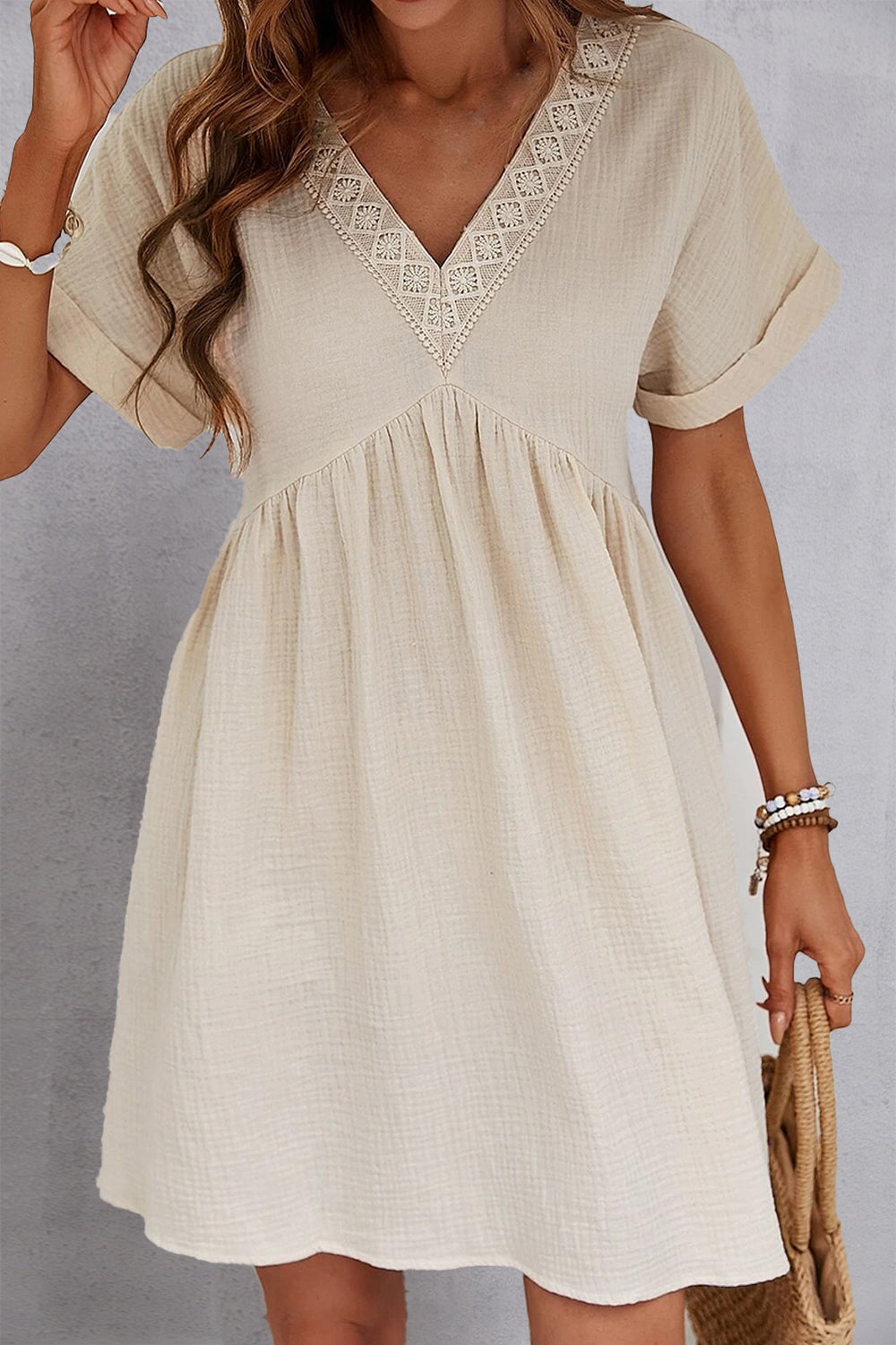 Casual V-Neck Short Sleeve Dress (2 Colors) Dress Krazy Heart Designs Boutique   