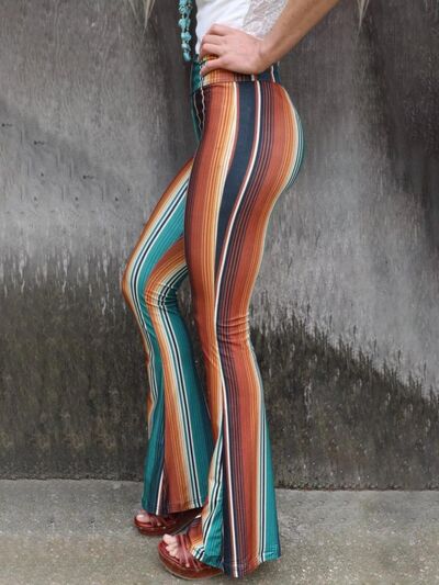 High Waist Striped Bootcut Pants pants Krazy Heart Designs Boutique   