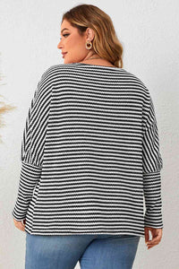 Plus Size Striped Long Sleeve Top  Krazy Heart Designs Boutique   