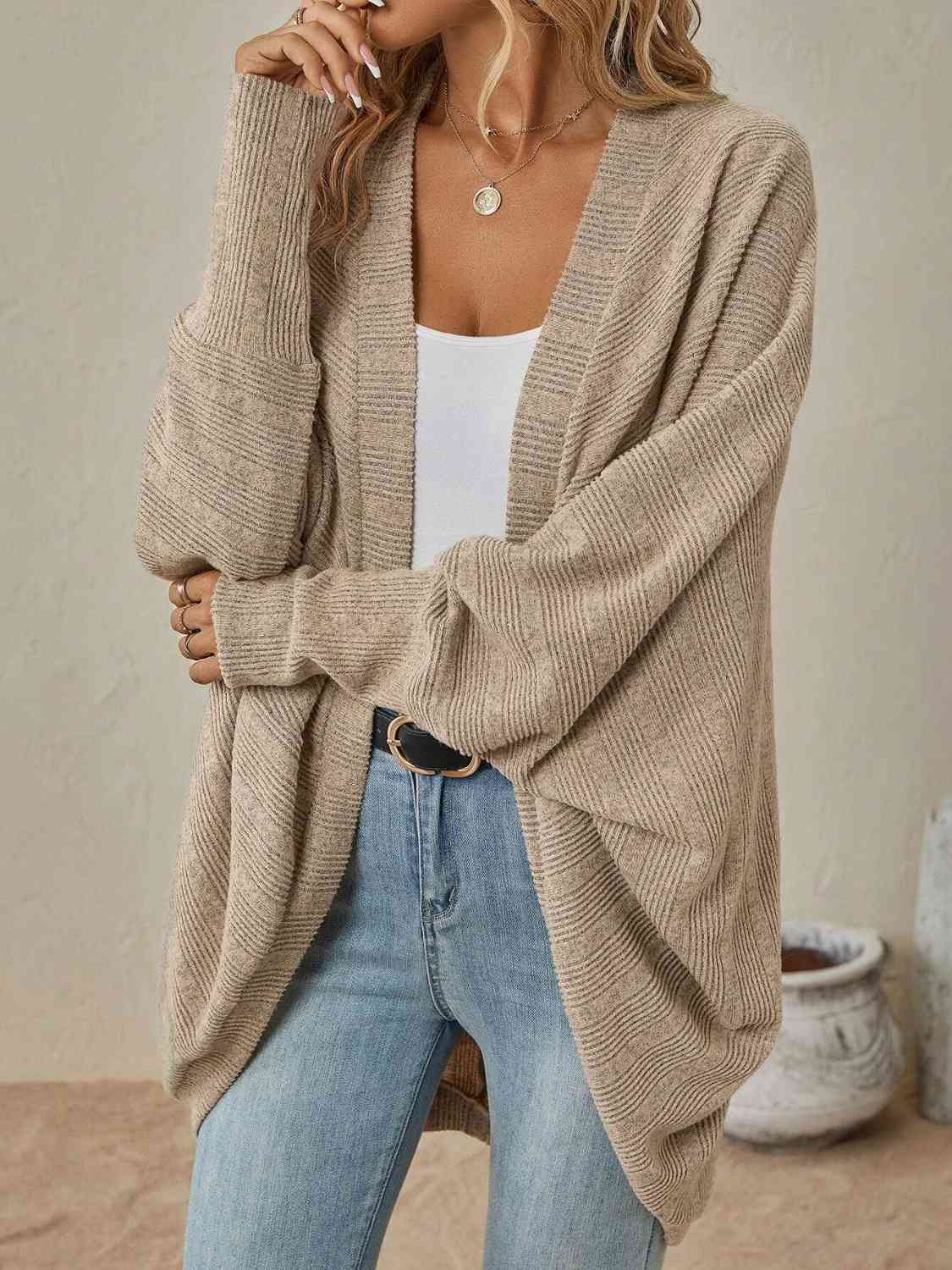 Open Front  Dropped Shoulder Cardigan (5 Colors) coats Krazy Heart Designs Boutique   