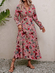 Floral Frill Trim V-Neck Maxi Dress  Krazy Heart Designs Boutique   