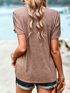 Contrast V-Neck Petal Sleeve Top (5 Colors) Shirts & Tops Krazy Heart Designs Boutique   