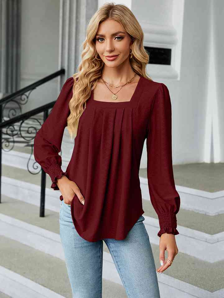 Square Neck Puff Sleeve Blouse (4 Colors)  Krazy Heart Designs Boutique   