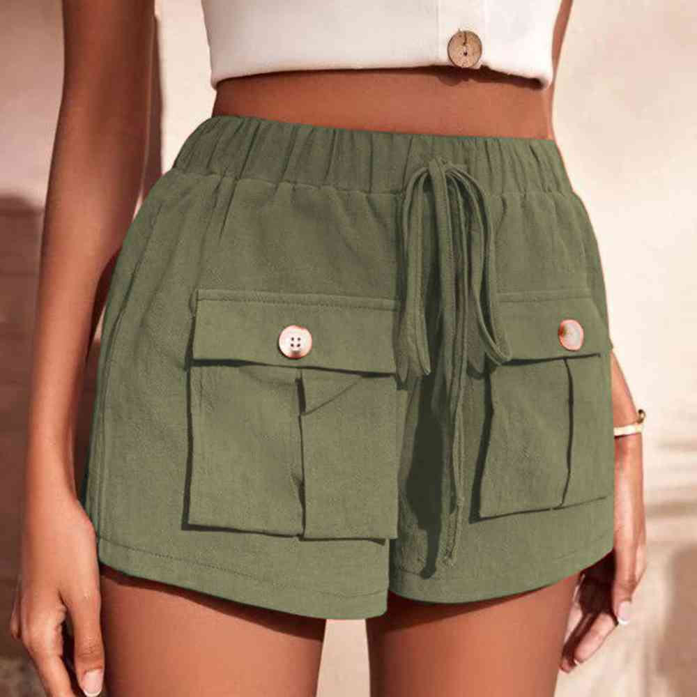 Tie Waist Cargo Shorts (3 Colors) shorts Krazy Heart Designs Boutique   