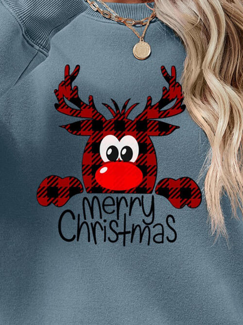 MERRY CHRISTMAS With Reindeer Sweatshirt (9 Colors)  Krazy Heart Designs Boutique   