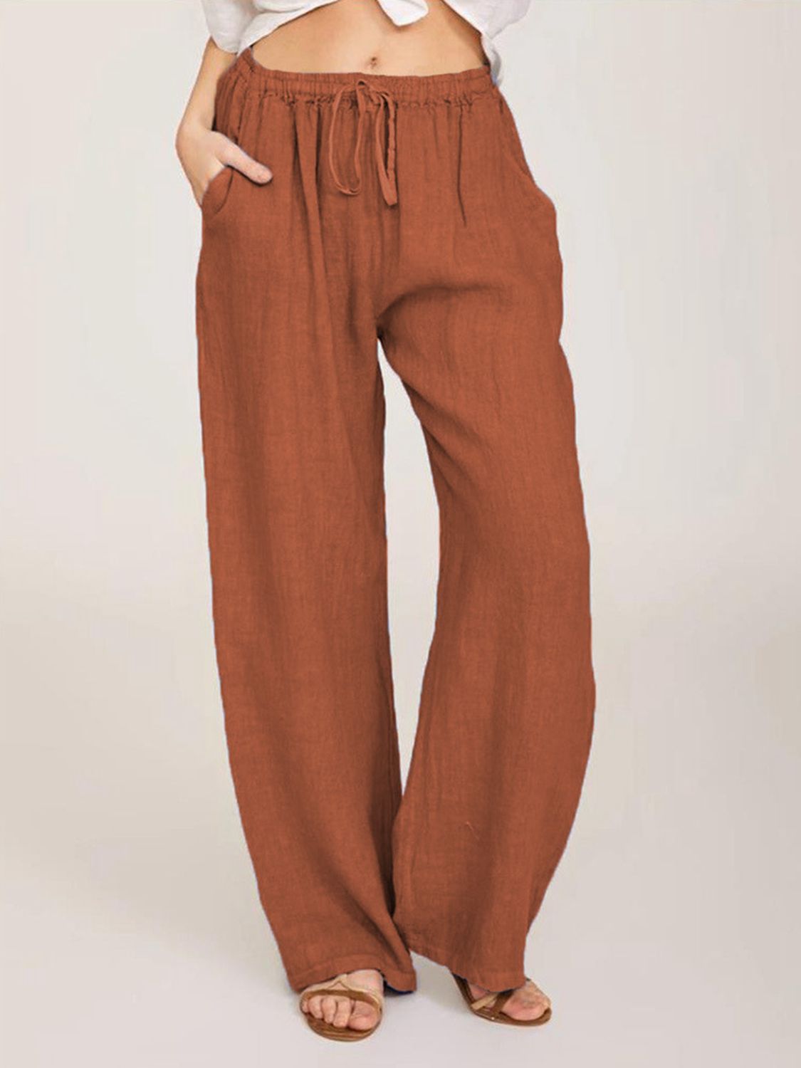 Full Size Long Pants  Krazy Heart Designs Boutique Terracotta S 