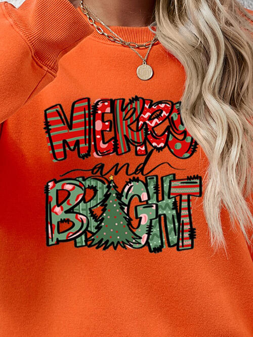 MERRY AND BRIGHT Long Sleeve Sweatshirt (9 Colors)  Krazy Heart Designs Boutique   