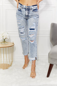Kancan Kendra High Rise Distressed Straight Jeans  Krazy Heart Designs Boutique   