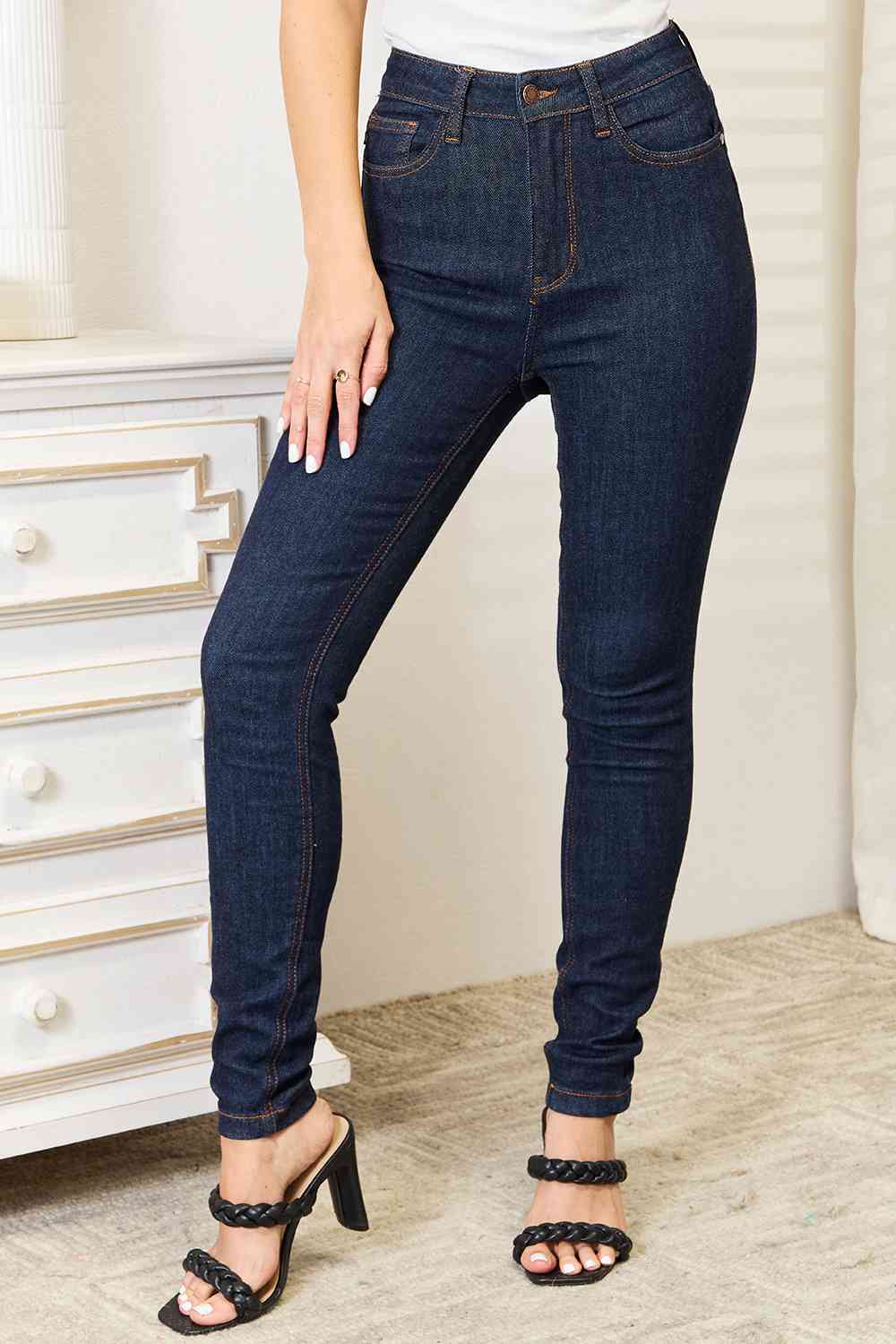Judy Blue Full Size High Waist Pocket Embroidered Skinny Jeans  Krazy Heart Designs Boutique Dark 0(24) 