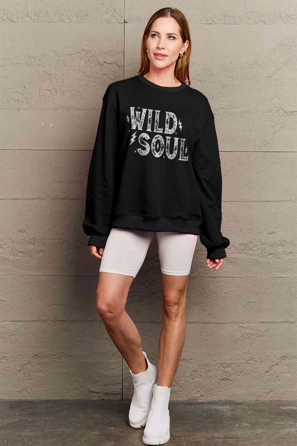 Simply Love Full Size WILD SOUL Graphic Sweatshirt (5 Colors)  Krazy Heart Designs Boutique   