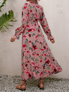 Floral Frill Trim V-Neck Maxi Dress  Krazy Heart Designs Boutique   