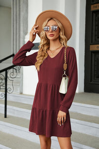 V-Neck Long Sleeve Mini Dress (9 Colors)  Krazy Heart Designs Boutique   