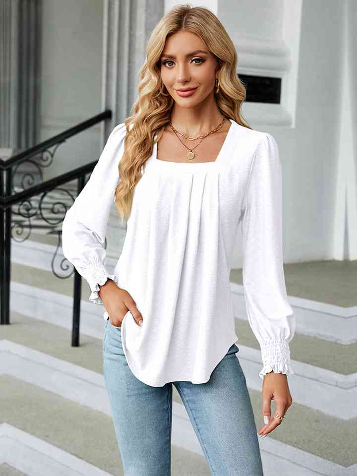 Square Neck Puff Sleeve Blouse (4 Colors)  Krazy Heart Designs Boutique   