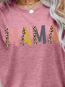 MAMA Leopard Graphic Short Sleeve Tee  Krazy Heart Designs Boutique   