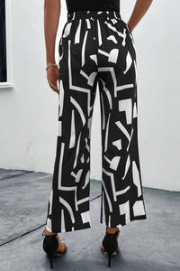 Printed Straight Leg Pants with Pockets  Krazy Heart Designs Boutique   