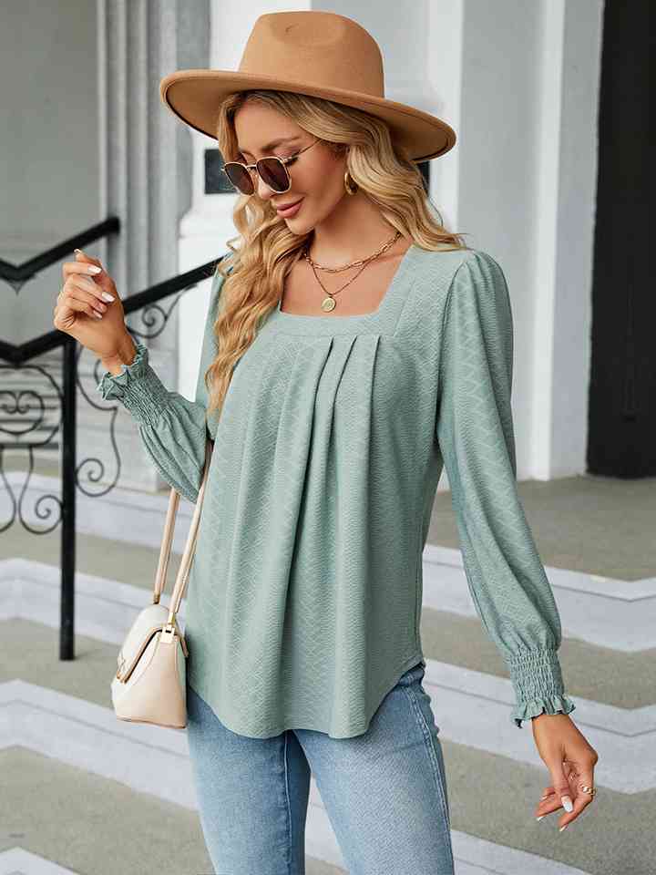 Square Neck Puff Sleeve Blouse (4 Colors)  Krazy Heart Designs Boutique   