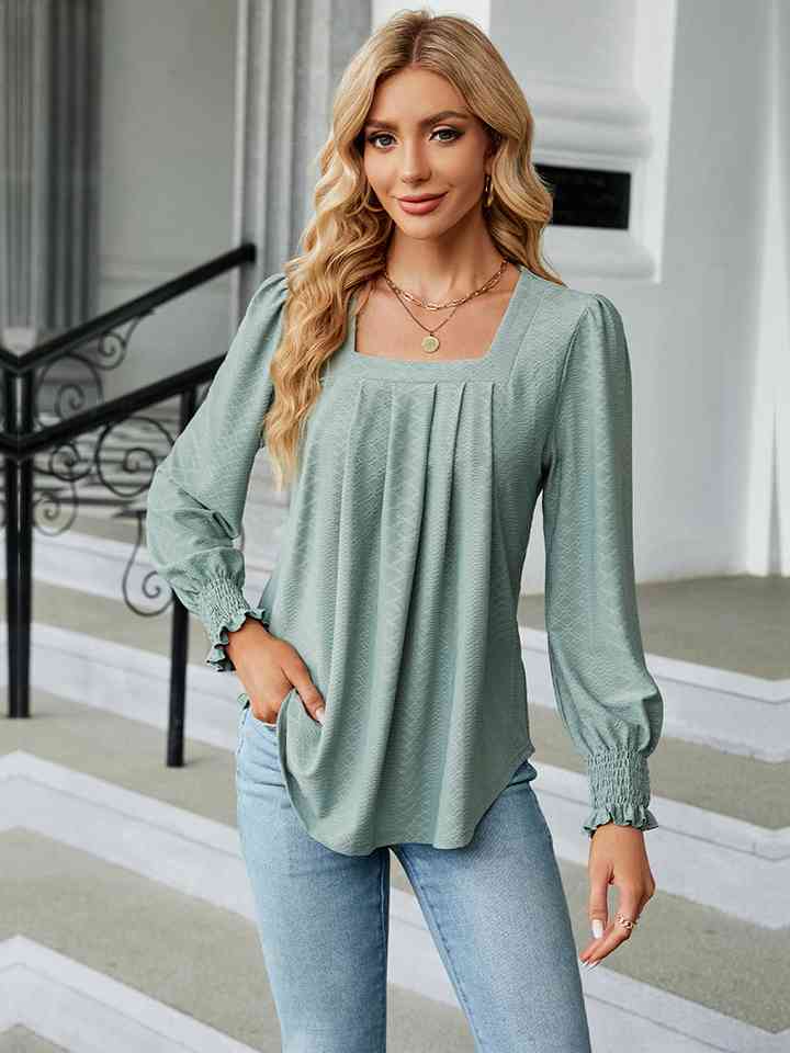 Square Neck Puff Sleeve Blouse (4 Colors)  Krazy Heart Designs Boutique   