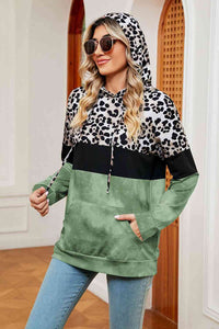 Leopard Drawstring Hoodie with Pocket (6 Colors)  Krazy Heart Designs Boutique   
