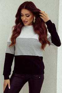 Striped Dropped Shoulder Long Sleeve Top Shirts & Tops Krazy Heart Designs Boutique   