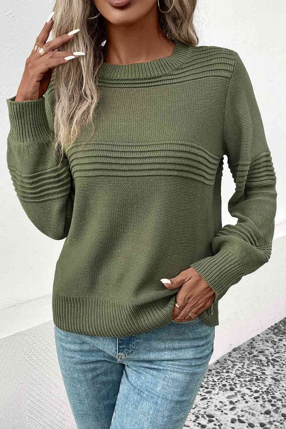 Round Neck Long Sleeve Sweater  Krazy Heart Designs Boutique   