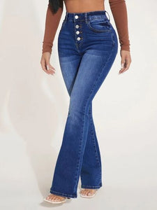 Button Fly Bootcut Jeans with Pockets pants Krazy Heart Designs Boutique   