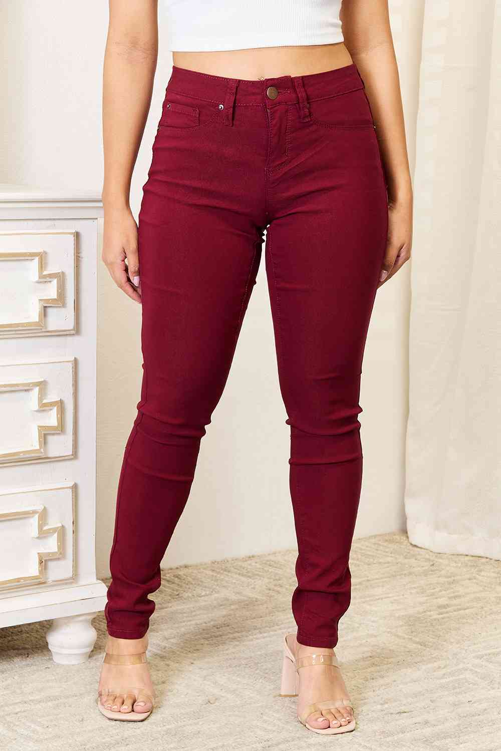 YMI Jeanswear Skinny Jeans with Pockets  Krazy Heart Designs Boutique Wine S 