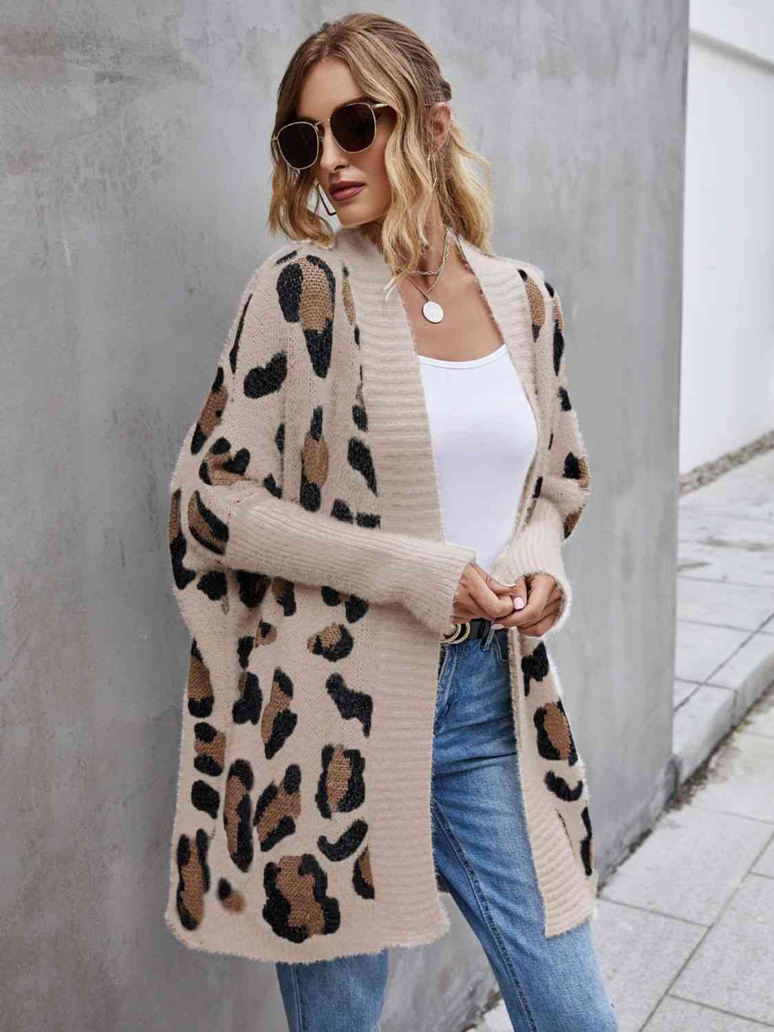 Leopard Pattern Fuzzy Cardigan (3 Colors)  Krazy Heart Designs Boutique   