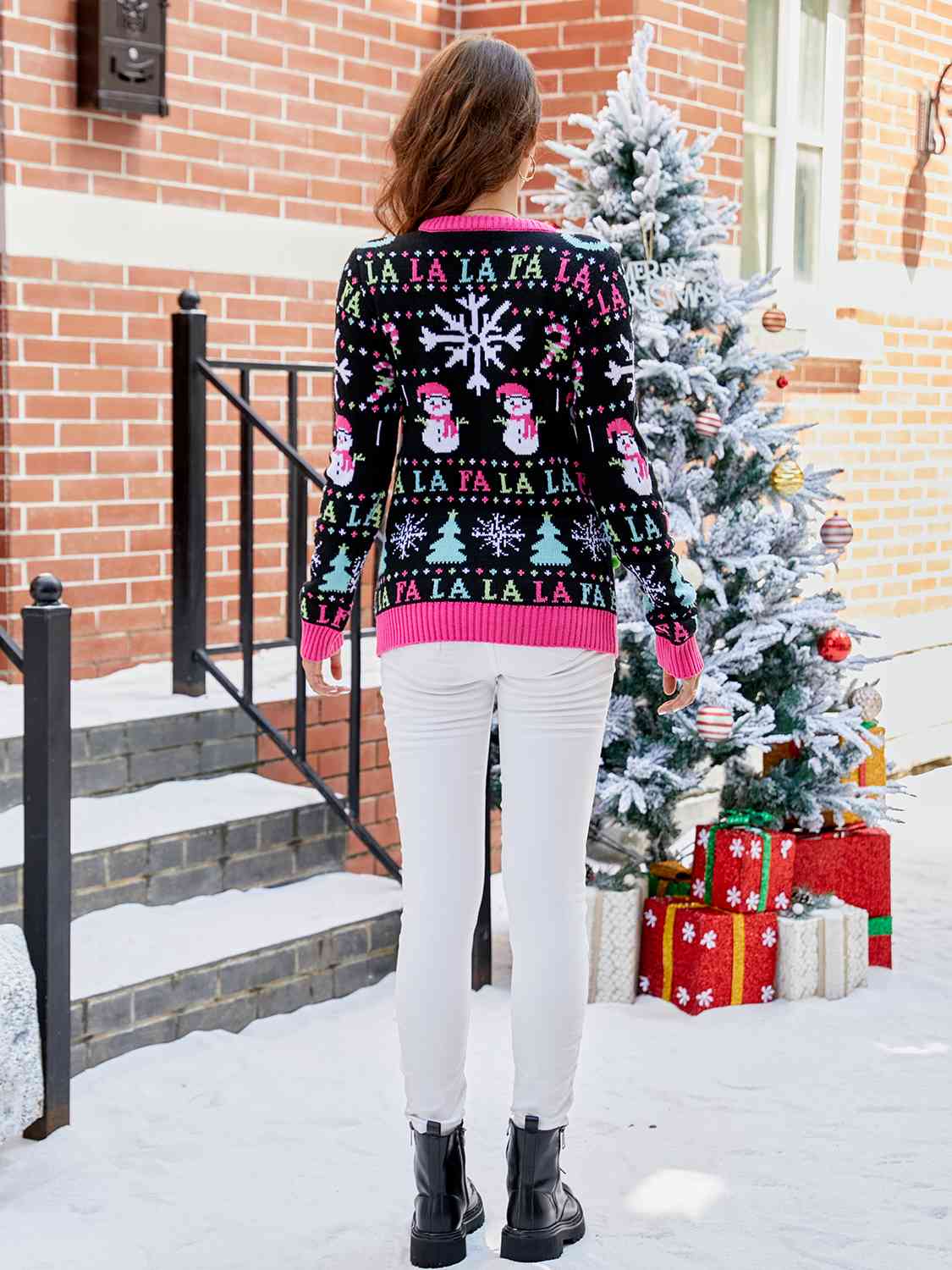Christmas Ribbed Trim Sweater  Krazy Heart Designs Boutique   
