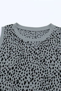 Leopard Printed Round Neck Tank  Krazy Heart Designs Boutique   