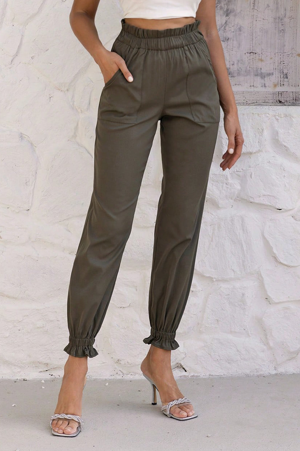Paperbag Waist Pants with Pockets  Krazy Heart Designs Boutique   