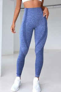 High Waistband Long Active Pants  Krazy Heart Designs Boutique Dusty  Blue S 