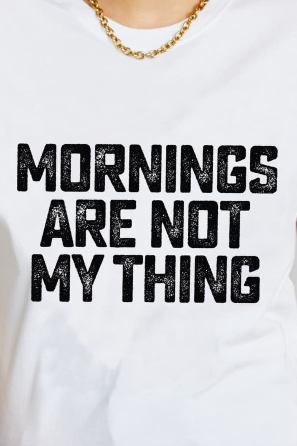 Simply Love Full Size MORNINGS ARE NOT MY THING Cotton T-Shirt (2 Colors)  Krazy Heart Designs Boutique   