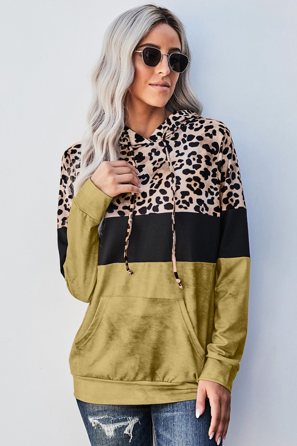 Leopard Color Block Hoodie (5 Colors)  Krazy Heart Designs Boutique   