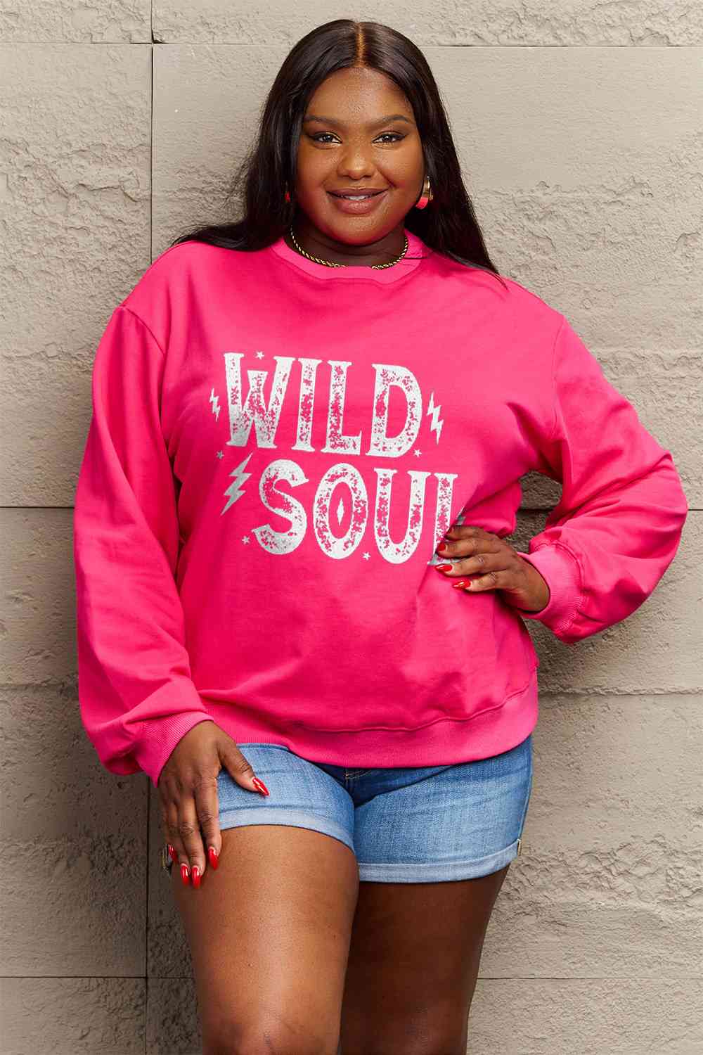 Simply Love Full Size WILD SOUL Graphic Sweatshirt (5 Colors)  Krazy Heart Designs Boutique   