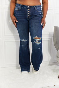 Kancan Full Size Reese Midrise Button Fly Flare Jeans  Krazy Heart Designs Boutique   